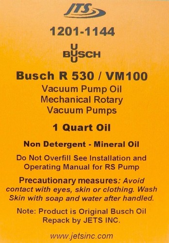 VM100 Busch R-530 Vacuum Pump Oil 1 Quart Bottle for Vacuum Pumps - Picture 3 of 10