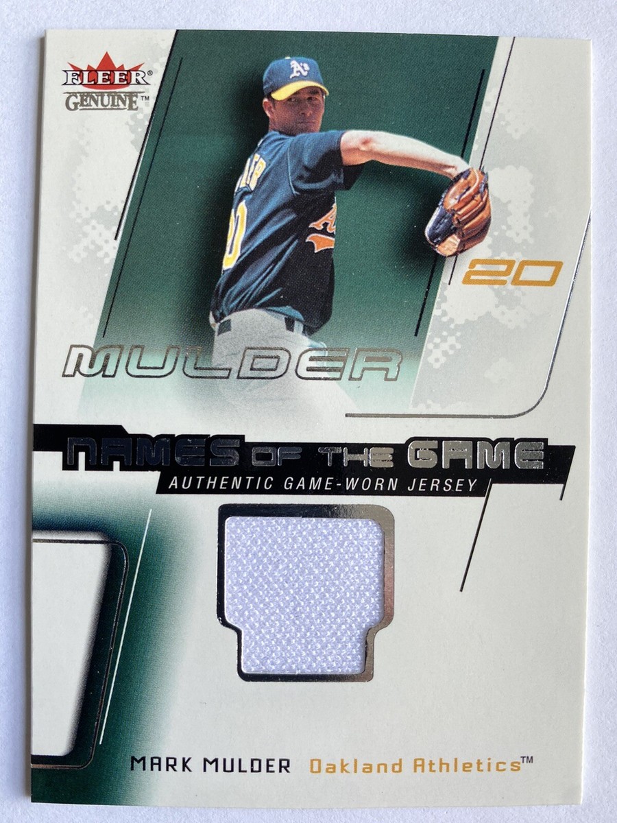 2002 Fleer Genuine Mark Mulder Names of the Game Jersey Oakland 