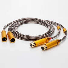 Pair OCC Copper Silver Plated Balanced XLR Cable Hi-Fi Audio Interconnect Wires