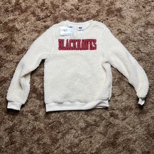 Chicago Blackhawks NHL Women's Crew Neck Fuzzy Sherpa Medium 8/10 Sweatshirt