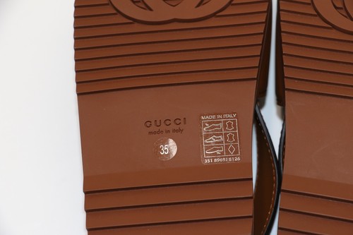 Gucci Interlocking G Logo Leather Slingback Sandals -738687 Size: 35/US 5 - Picture 10 of 12