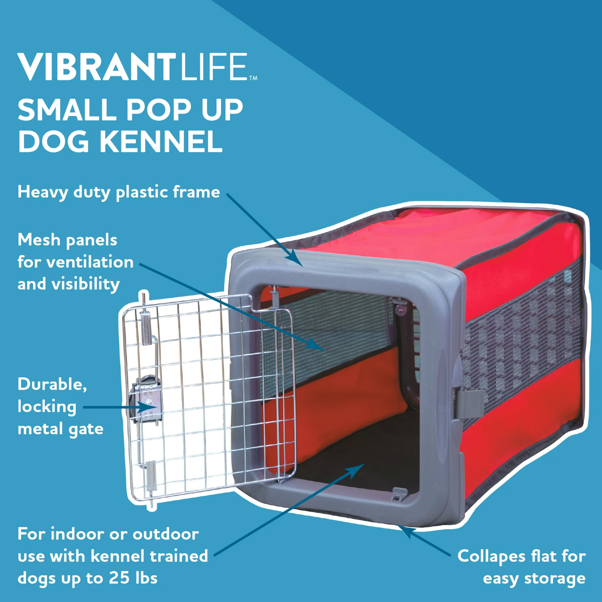 NEW Vibrant Life Small Pop Up Dog Cat Kennel Up
