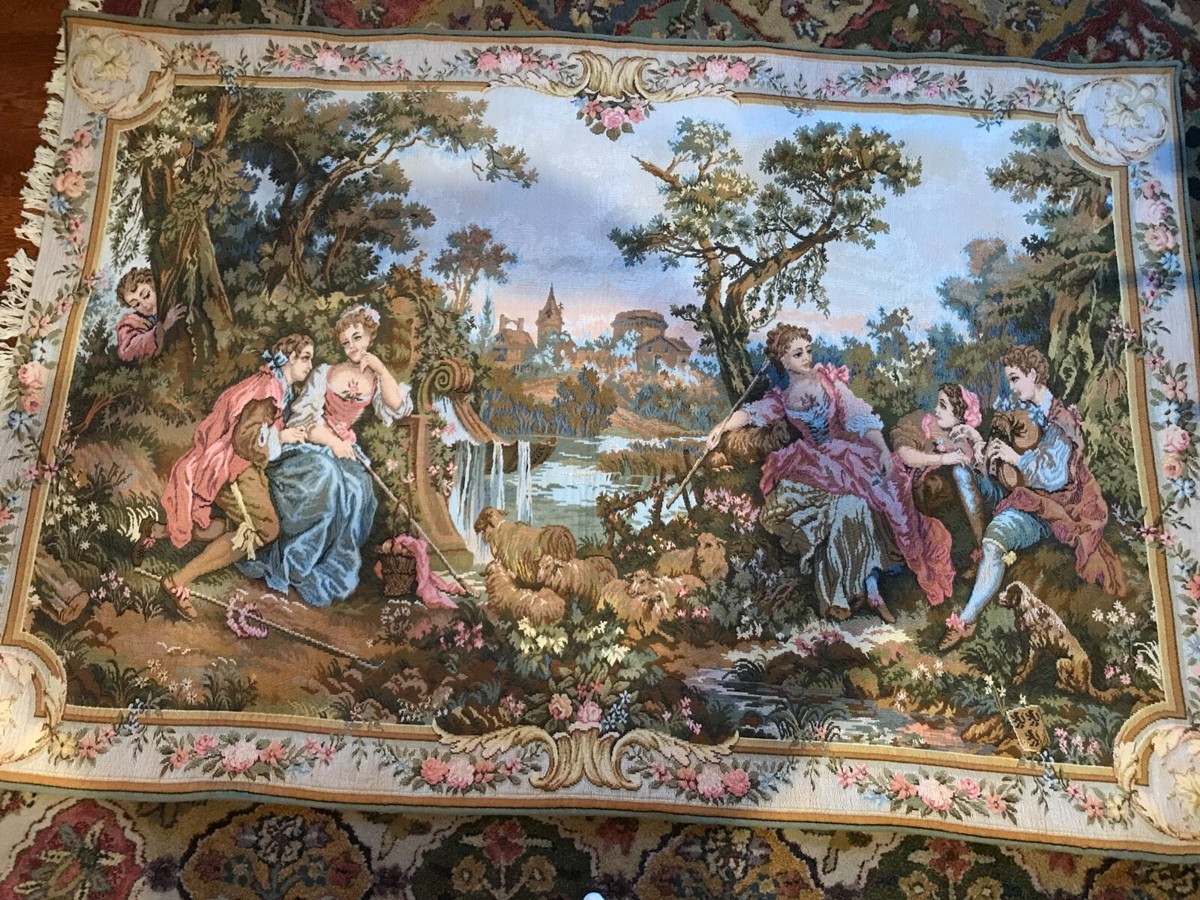 Grande Tapisserie Murale Point De Loiselles - La Fontaine D'Amour - JB Huet