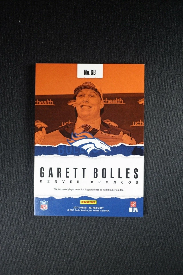 2017 Panini Father's Day Football Garett Bolles Hat Tag Relic Rookie Card SSP - Image 3 of 3