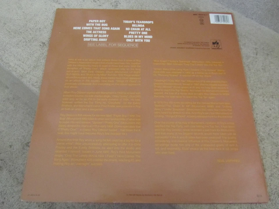 LP vinyle 33t . Roy Orbison – Rare Orbison (1989) compilation - Photo 2/4