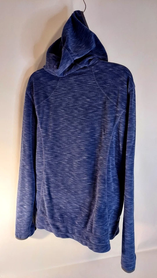 Sudadera con capucha para mujer blanca azul sierra manga larga con agujeros para el pulgar talla grande Foto 4 de 4