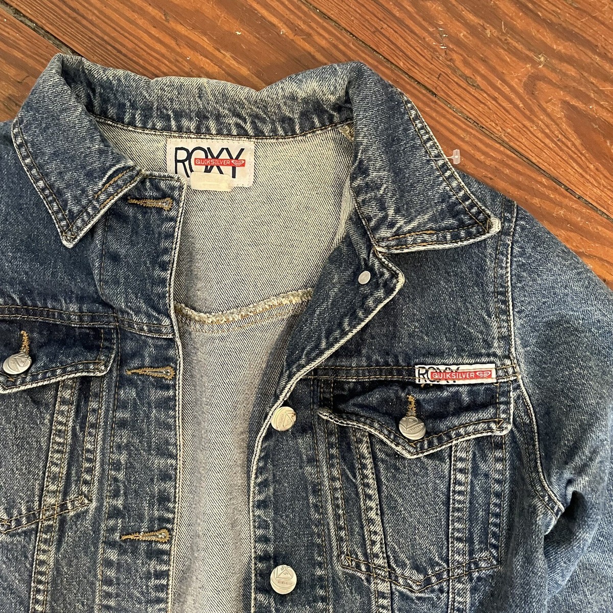 vintage 90s y2k roxy quicksilver denim jacket S | eBay