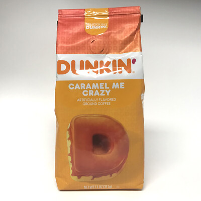 Dunkin' Donuts Caramel Me Crazy Flavored Ground Coffee, 11oz BB 08/25(Pack of 1)