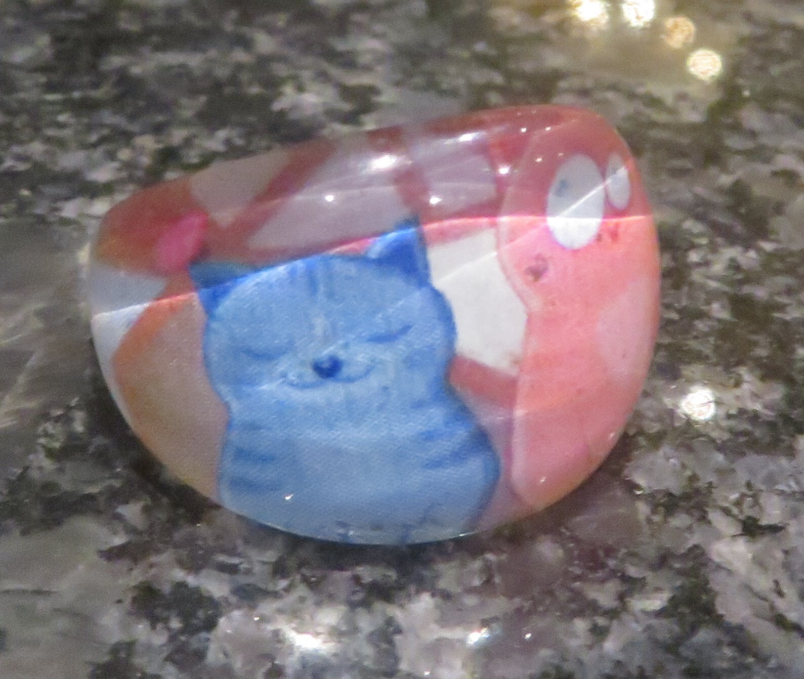 Set of 6 Resin Murano Style Childs Rings Different Colours, Patterns.
