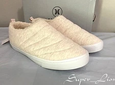 NEW Hurley Women's Arlo Puff Faux Fur Lined Slip-On Clog Shoes - SIZE 10