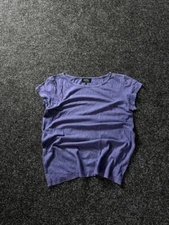 🚨 APC/A.P.C. Blue Faded women Cotton Crew Neck T-Shirt Tee Sz S Luxury