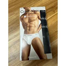 Calvin Klein Brief Men's XXL 2XL Cotton Stretch 5-Pack Black Hip Brief New