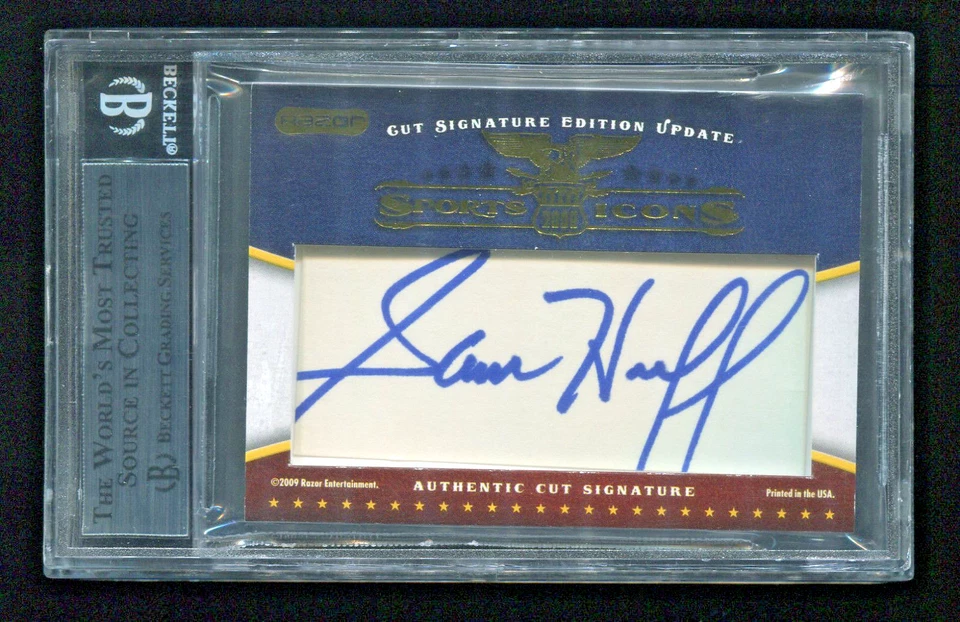 Sam Huff Larry Wilson 2009 Razor Icons Corte Firma Autógrafo #1/1 BGS NFL HOF Foto 2 de 2