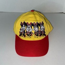 Walt Disney World Minnie Mouse Hat Cap Strap Back Kids 3-7 Logo Red Yellow