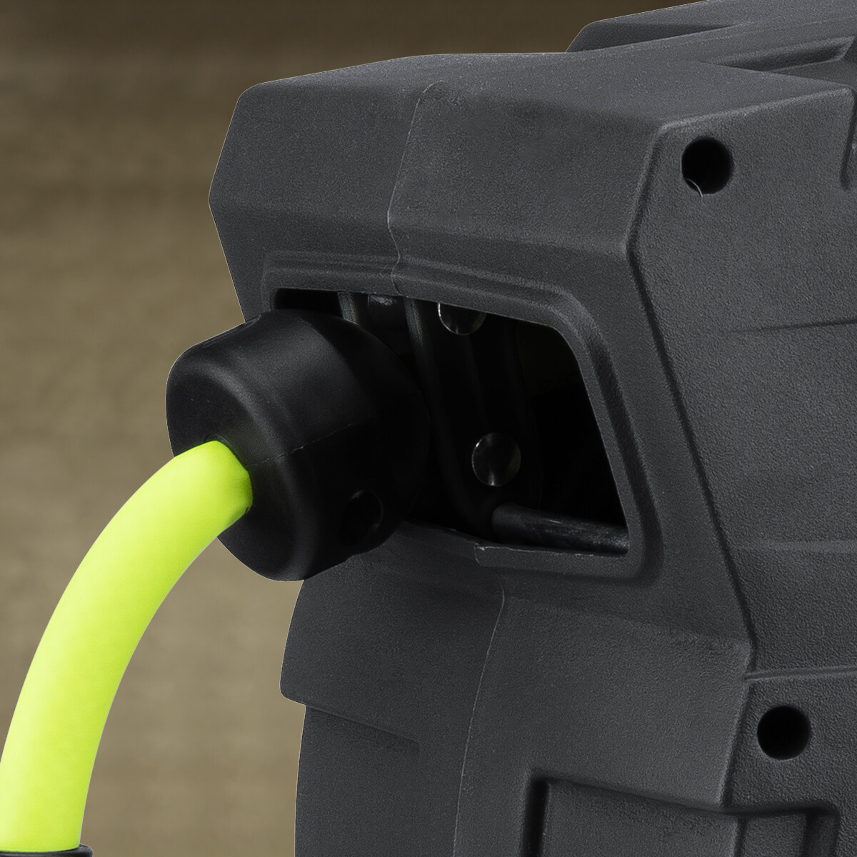 Flexzilla&reg; Enclosed Plastic Retractable Air Hose Reel, 3/8" x 30', ZillaGreen