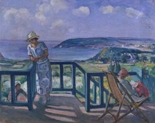 Across the Bay French Post-Impressionist Coastal Scene : Henri Lebasque : 1919