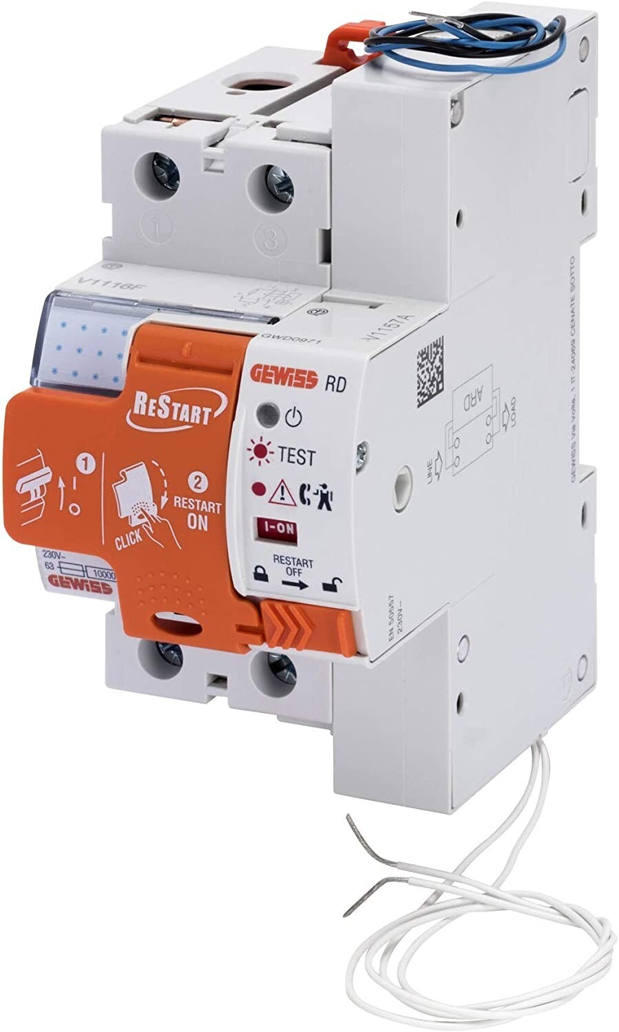 GEWISS RESTART RD GWD4827R 2 POLI - ACCOPPIATO CON DIFFERENZIALE PURO IDP - 40