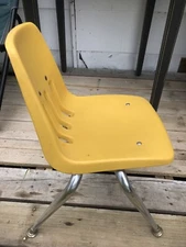 School Chair Distance Learning Virtual Vintage 1970s Yellow Virco Martest 12”