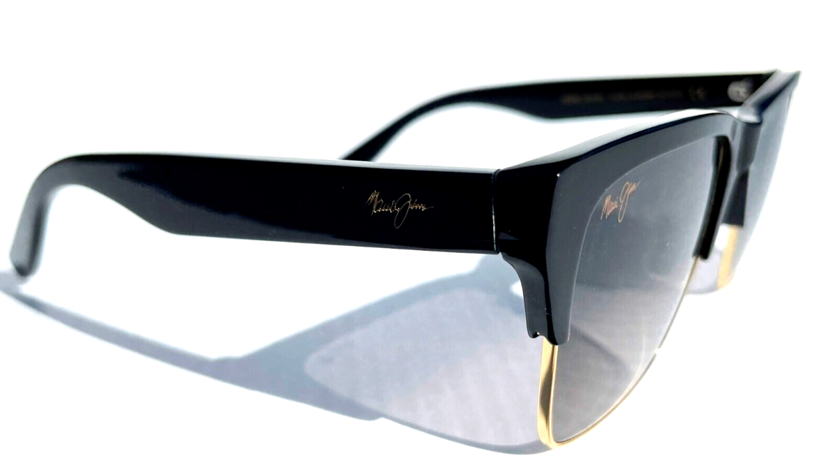 New Maui Jim PERICO Gloss Black with Gold POLARIZED Grey  display picture 1