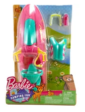 Barbie Camping Fun Jet Ski With Life Vest Water Bottle & Glasses
