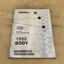 1992 Chrysler Passive Restraint System Body Diagnostic Procedures Manual