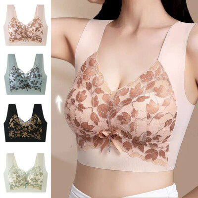 Women's Push Up Wireless Bra Toop Comfort Support Lace Sports Bras Comfortable 