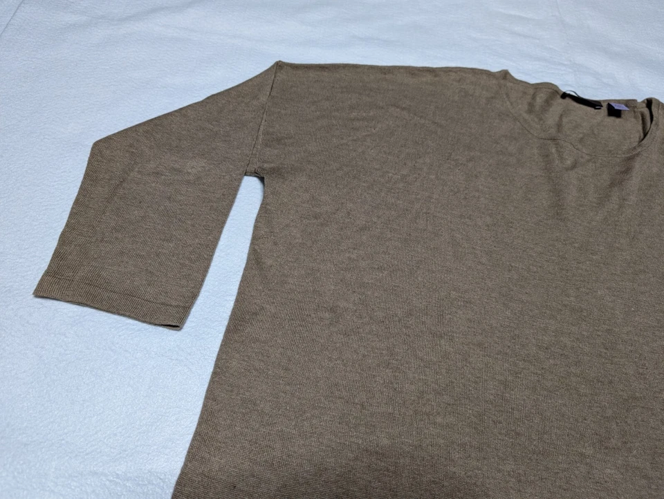 Suéter Pullen Mezcla Seda Mujer Pequeño Cuchara Manga Corta Beige Foto 3 de 4