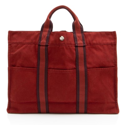 Hermes Toile Fourre Tout MM Tote