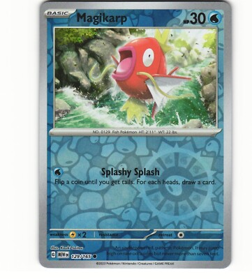 2023 Near Mint Pokemon Magikarp 129/165 Reverse Scarlet Violet 151 English