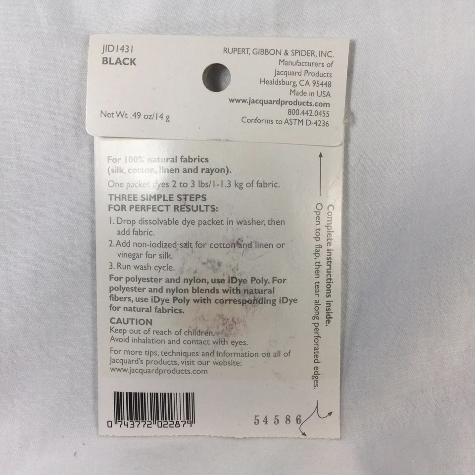 iDye Negro 431 - Paquete de 3 - Tinte de tela para telas naturales JIDI431 Lote 54586 Foto 4 de 4