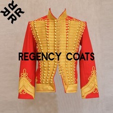 New Napoleonic Hussar jacket, Hungarian Hussar jacket, Red Wool Military Hussar