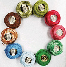 10 Balls DMC 8 Crochet Thread Yarn 95 Yards 10 Different Colors F