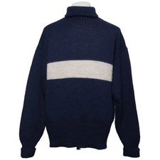 Nigel Cabourn, Rollkragenpullover, Größe: 54, Blau/Weiß, Wolle, Streifen #kwh