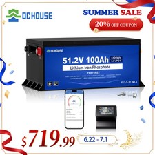 DC HOUSE 48V 100Ah Metal Case Lithium Golf Cart Battery Trolling Motor Solar