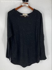 Michael Kors Womens Black Long Sleeve Round Neck Pullover Sweater Size Large