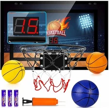 TREYWELL Indoor Basketball Hoop Fan Backboards 3 Balls Batteries S901 - Black