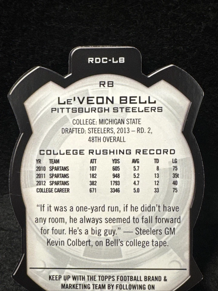 2013 Topps Strata - Rookie Die-Cuts Le'Veon Bell #RDC-LB (RC) - Image 3 of 4