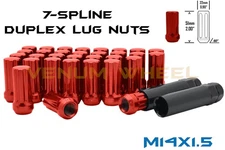 20pc Duplex 7 Spline 14x1.5 Lug Nuts Red | 2007-2017 Dodge Charger Set Includ...
