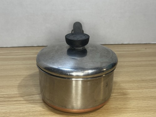 Revere Ware 1 Qt Saucepan Copper Clad Stainless Butter Pot Milk Warmer Pan & Lid - Picture 3 of 13