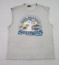 Vintage Harley Davidson Shirt Mens XL Sleeveless Sturgis Black Hills Rally Y2K