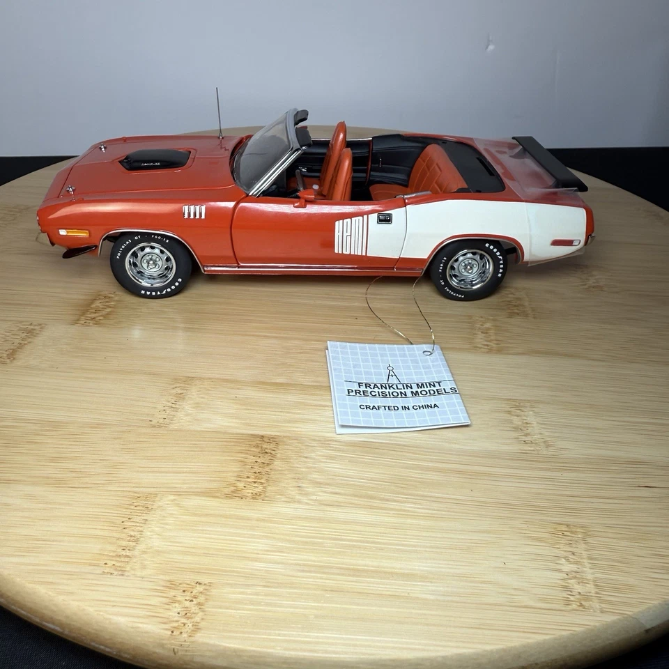 Plymouth Cuda 1971 convertible naranja y blanco Franklin como nuevo caja modelo de precisión* Foto 2 de 4