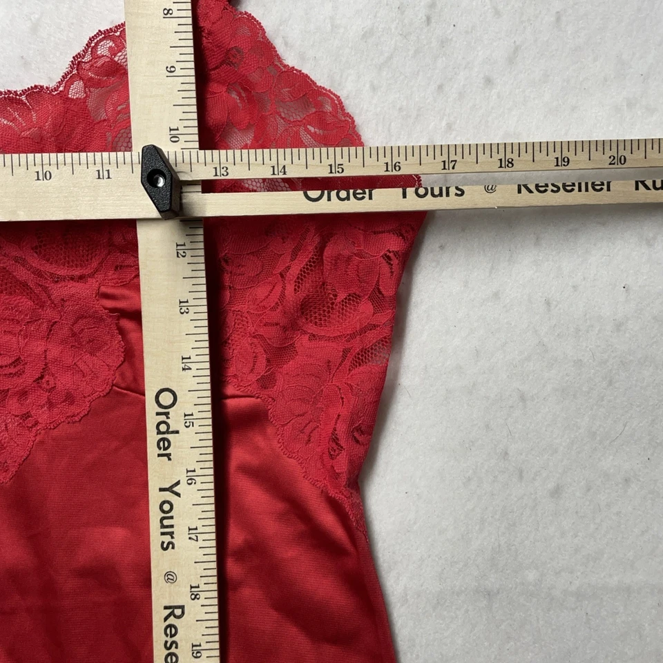 Vestido de encaje rosa roja de colección años 50 lencería sin cordones nailon coqueta casa babydoll Foto 4 de 4