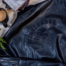 Fourth Wing Riders Quadrant Embroidered Leather Bomber Wingleader Flight Jacket