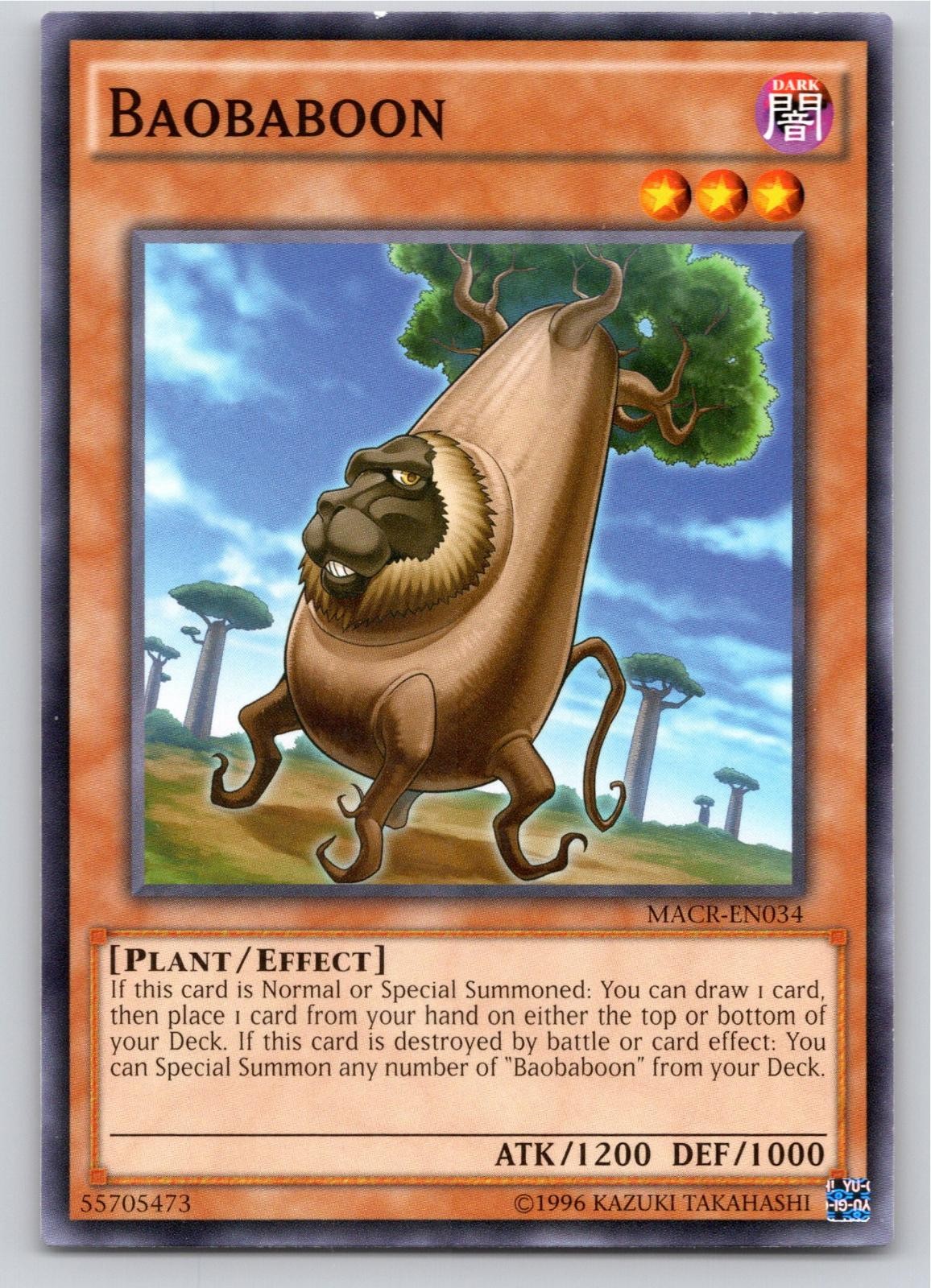 2017 YU-GI-OH BAOBABOON MAXIMUM CRISIS MACR-EN034 UNLIMITED C NM A73161 FREE S&H
