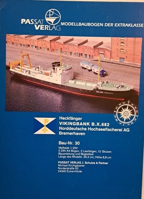 Vikingbank B.X.685 Heckfänger Schiff Kartonbausatz Bastelbogen Passat-Verlag
