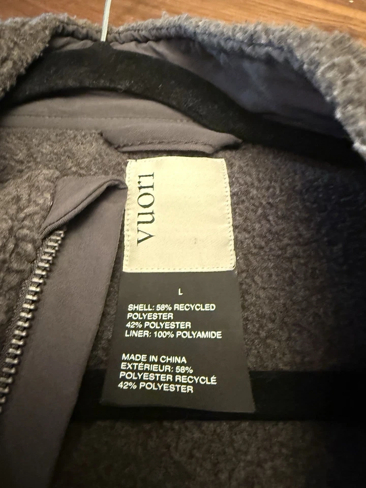 Chaqueta polar Vuori Idyllwild Sherpa Pile carbón grande para hombre Foto 4 de 4