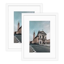 , 12x16 Picture Frame - Solid Wood with Real Glass - Display Pictures 8x12 wi...