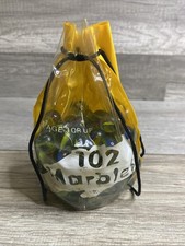 89 Glass Toy Marbles Set Machine Made Yellow Drawstring Bag