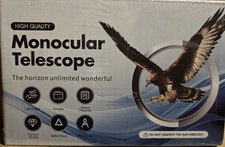 80x Compact Monocular Telescope 80mm BAK4 Prism Lightweight Portable White