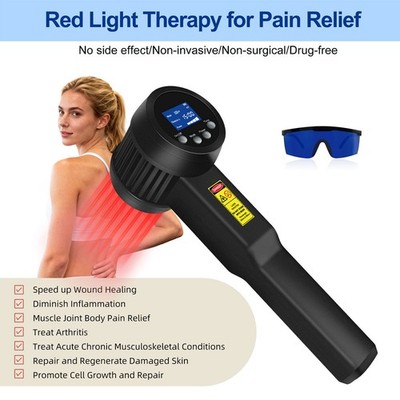 8W Cold Laser Treatment Device 808nm+650nm for Tissue Repair & Pain Reduction